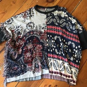 Free People T-shirt Poncho